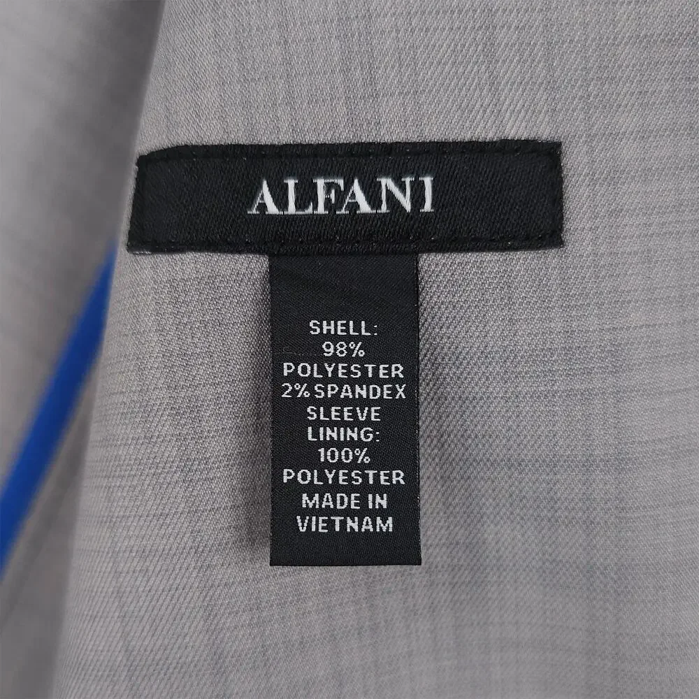 Alfani Mens Slim Fit Suit Jacket Blazer Sz Large Light Grey Lightweight Stretch